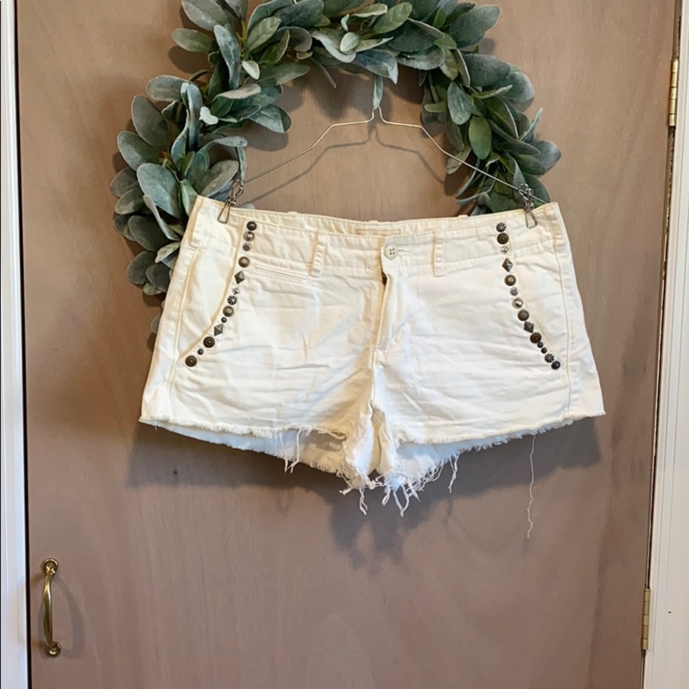 Denim & Supply White Studded Shorts